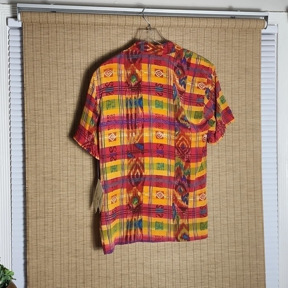 NWT Xriss Xross Silk Multi Color Shirt - Picture 2 of 7